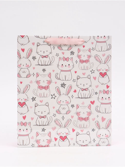 Цена за 2 шт. Пакет подарочный «Поздравляю», M 25,5 × 30 × 9 см