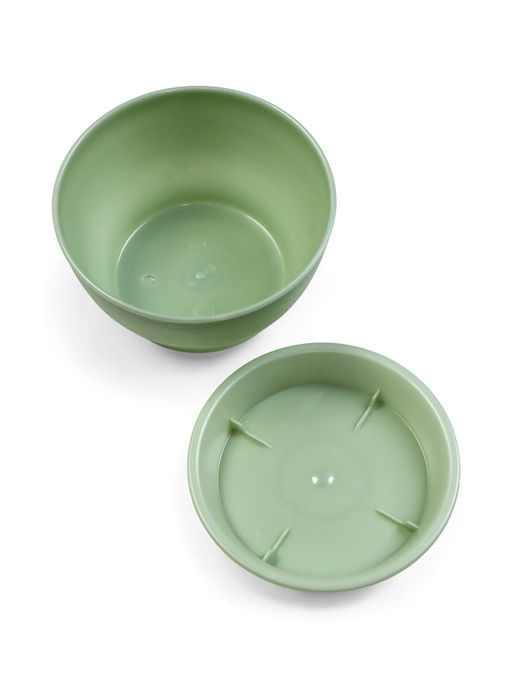 Цена за 3 шт. Горшок для цветов «Фиалочка», 500 мл, d=12.5 см, h=7 см, пластиковый, зелёный