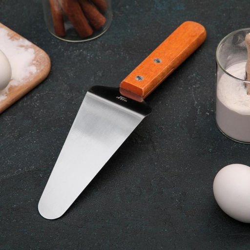 Лопатка для торта и пиццы Доляна, 26?6 см, цвет коричневый  фото 2