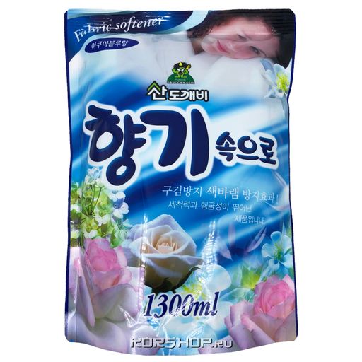 Кондиционер для белья "Свежесть океана" Soft Aroma Sandokkaebi, Корея, 1300 мл Акция