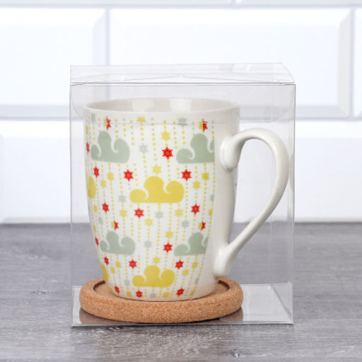 Кружка 400 мл с подставкой под горячее в подарочной ураковке PVS/ K5098/ Облака/АКЦИЯ - ГалеонТрейд фото 3