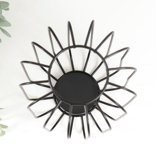 Металлический подсвечник на 1 свечу «Лофт. Прутья», чёрный, 20×13×13 см