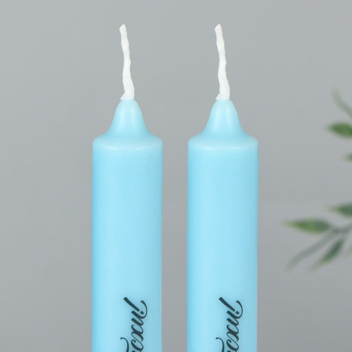 Свечи высокие с нанесением Светлой Пасхи!, 2 шт., голуб., 9 х 2.1 х 2.1 см - Семейные традиции фото 6