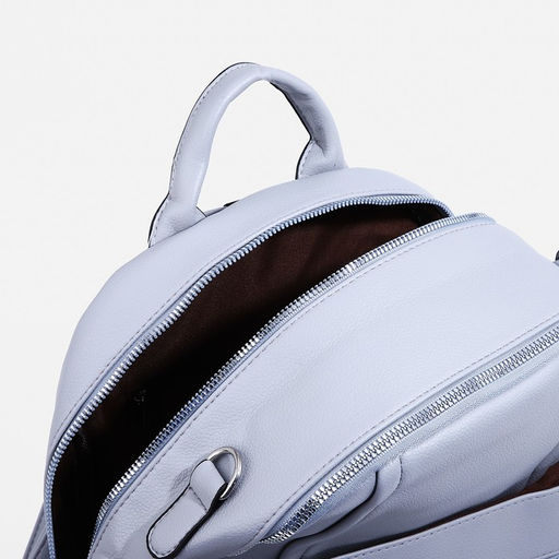 Рюкзак женский из искусственной кожи на молнии, 4 кармана, сумка, цвет серо-голубой - Simaland фото 5