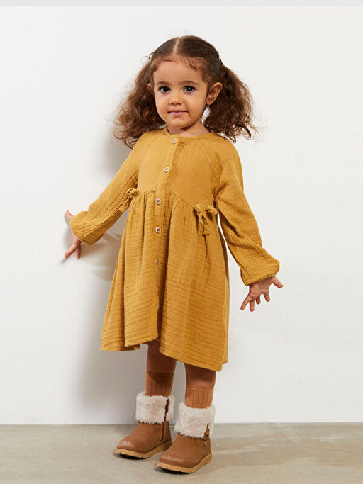 Bisiklet Yaka Uzun Kollu Basic K?z Bebek Elbise - Waikiki фото 2