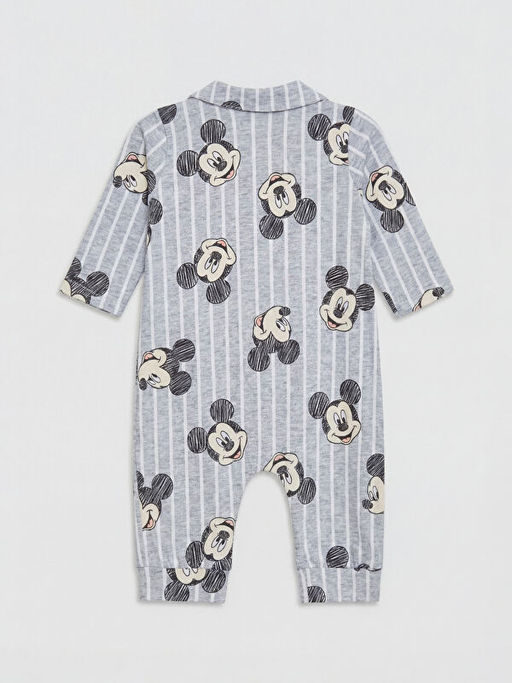 Mickey Mouse Bask?l? Erkek Bebek Tulum