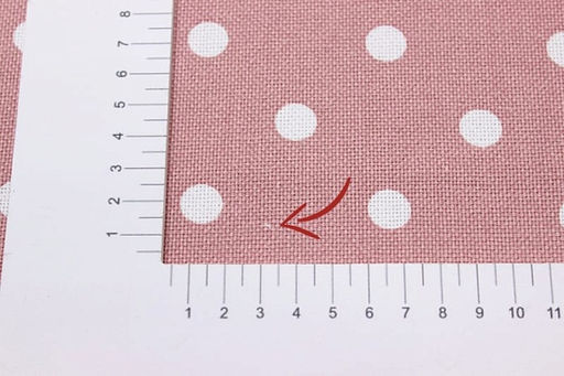 Рогожка Белый горох (11мм) на дымчатой розе, СОРТ2, ш.1.5м, хлопок-100%, 160гр/м.кв - Купава фото 5