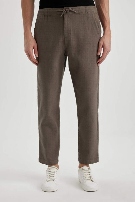 Хлопковые брюки прямого кроя стандартного кроя - Defacto фото 3