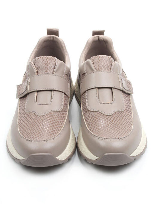 03-A238-5 DK. BEIGE Кроссовки женские (натуральная кожа)