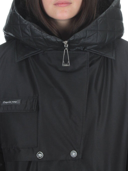 EAC327 BLACK Пальто зимнее женское (200 гр. холлофайбера) - Fashion фото 12