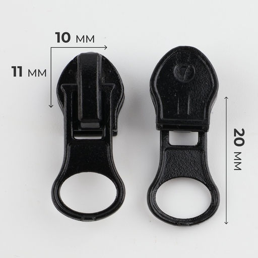 Цена за 3 шт. Бегунок для молнии «Спираль», №7, 10 шт., чёрный