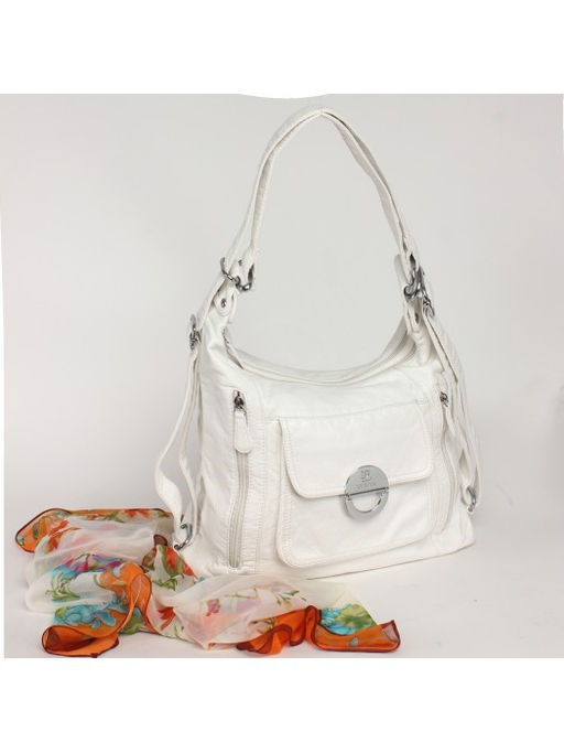 Сумка женская искусственная кожа Guecca-1673 (рюкзак-change), 2отд, белый SALE 235161 - Adelia фото 6