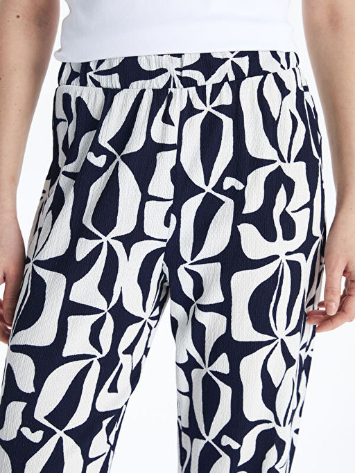 Beli Lastikli Desenli Kad?n Pantolon