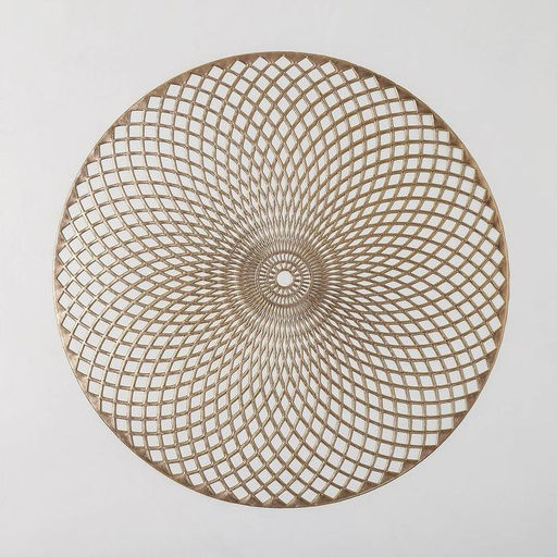 Набор салфеток сервировочных на стол Доляна Вира, 4 шт, d=38 см, цвет золотой  фото 5