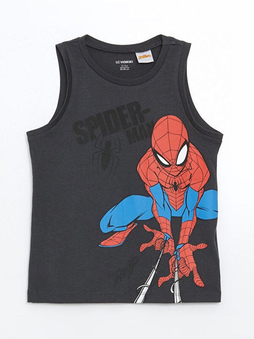 Bisiklet Yaka Spider-Man Bask?l? Erkek ?ocuk Atlet