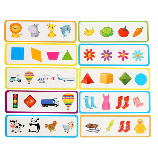 Развивающий набор «Логические ряды, найди лишнее», с прозрачными карточками, уровень 2, по методике Монтессори