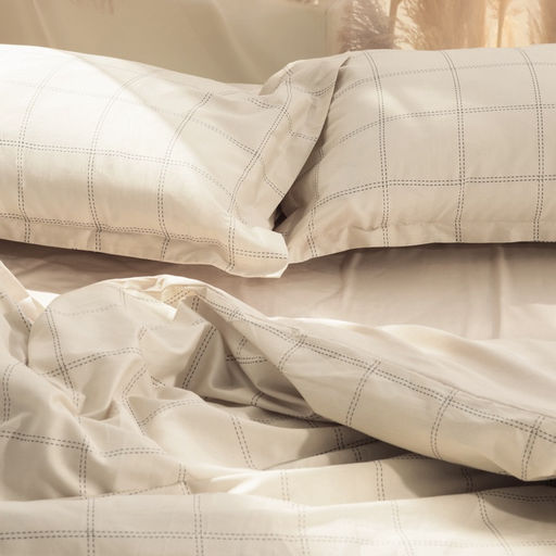 Постельное бельё Этель евро Cage: beige, 200х215 см, 215х240 см, 50х70+3 см-2 шт, мако-сатин, 114г/м2 фото 7