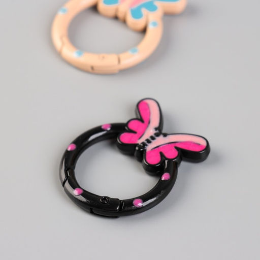 Карабин металл «Бабочка», набор 2 шт., 3.8×3 см