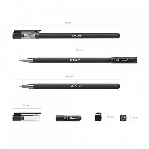 Цена за 12 шт. Ручка гелевая ErichKrause G-Cube® Stick Classic 0.5, цвет чернил черный (в коробке по 12 шт.)  фото 9