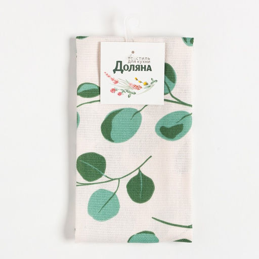 Полотенце Доляна Эвкалипт 35х60 см, 100% хлопок, рогожка 164 г/м2  фото 5