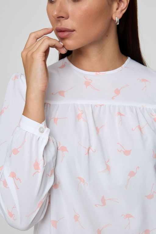 Блуза ANELLI 532/1 белый/фламинго  фото 3