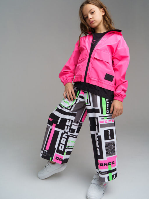 12221031 Куртка текстильная с полиуретановым покрытием для девочек (ветровка)