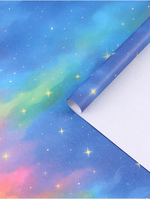 Цена за 10 шт. Бумага упаковочная крафт «Космос», 50×70 см