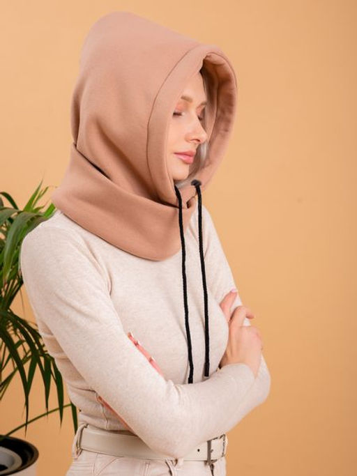 Капюшон трикотажный бежевый, капор - Yollochka фото 2