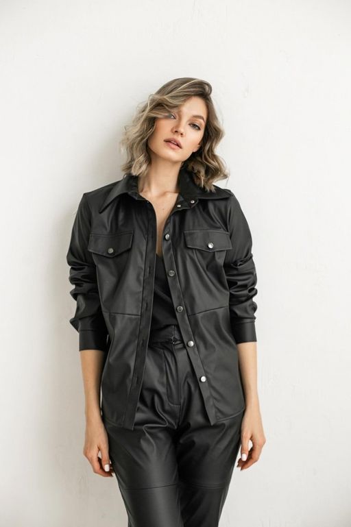 Рубашка из искусственной кожи - Looklikecat фото 6
