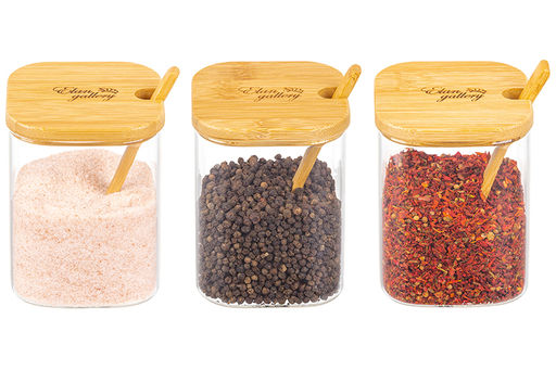 Набор банок для специй Elan Gallery Crystal Glass 3 шт 450 мл с ложкой фото 21
