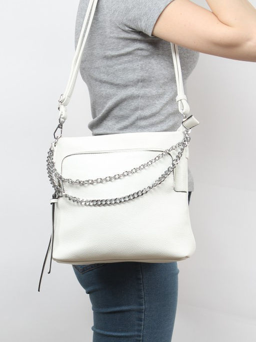 Сумка женская искусственная кожа VSH-V-0371, 1отд+карм/перег, плечевой ремень, белый SALE 260499 - Adelia фото 10