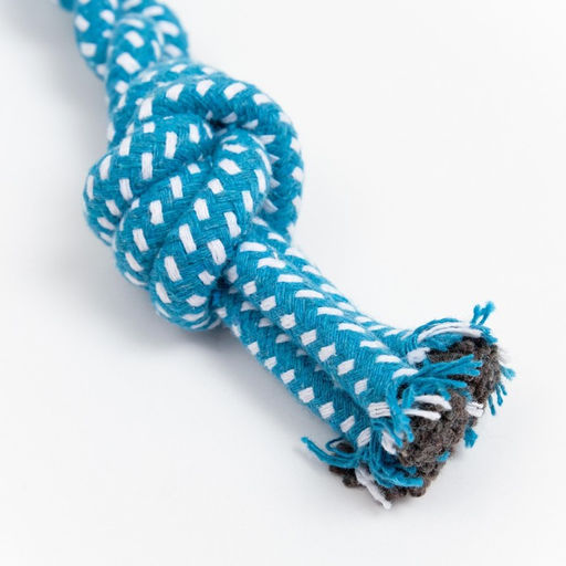 Игрушка канатная Трио, 40-50 г, до 20 см, бирюзовая - Пижон фото 4