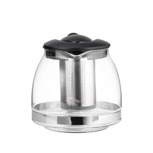 Заварочный чайник LARA 1250мл, СИЛИКАТНОЕ СТЕКЛО, стальной фильтр, подъем крышки (LR06-20)  фото 5