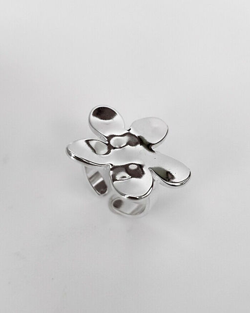 Кольцо с белым серебрением