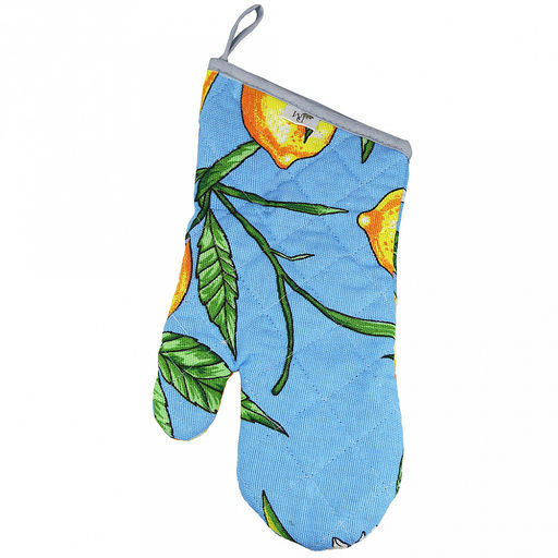 Кухонный комплект "Лимон, вид 4": прихватка-варежка 15х30см + прихватка 20х25см форма "Капелька", рогожка 171г/м2, хлопок 100%, наполнитель - ватин 280г/м2, на пластмассовом подвесе, "Домашняя мода" (Россия)