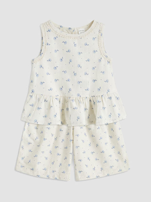 ?i?ekli K?z Bebek Bluz ve Pantolon