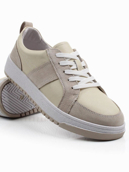 03-C934-4 BEIGE Кеды кожаные женские (натуральная кожа, натуральная замша)