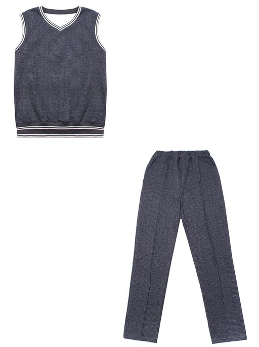 Комплект Апрель жилет и брюки хлопок с лайкрой комбинированный  фото 3