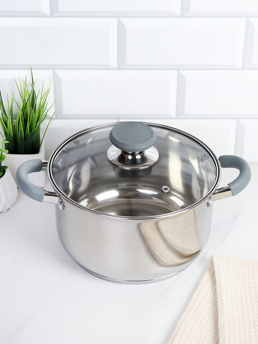 Кастрюля 3,2 л Элиос / LB-S-1106-8B-3,2 /уп 1/ индукция/ ручки с силиконом/ Гофрокороб/ KISIGA - Галеонтрейд фото 2