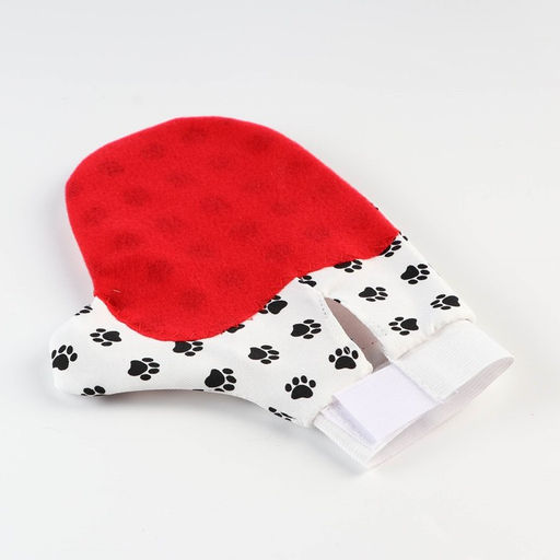 Рукавица-щетка для шерсти 25 х 13 см, красная - Пижон фото 3