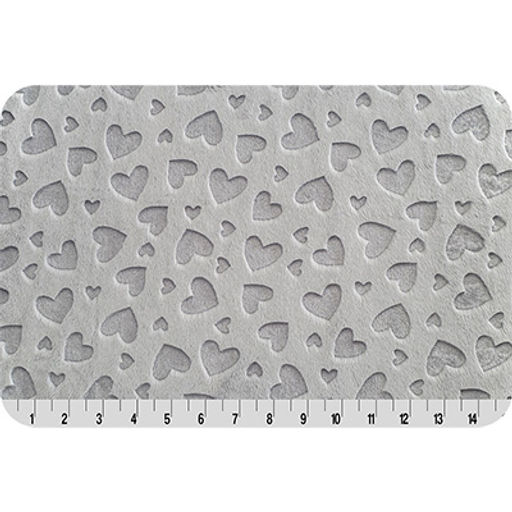 PEPPY Плюш EMBOSSED HEART ФАСОВКА 48 x 48 см 455 г/кв.м 100% полиэстер SILVER