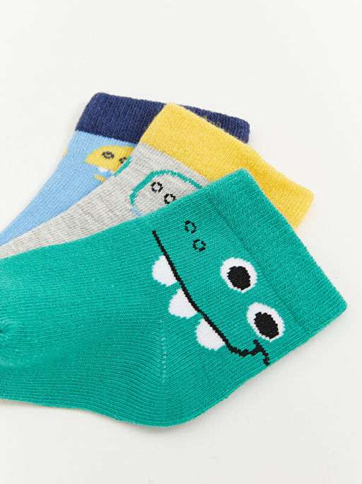 Bask?l? Erkek Bebek Soket ?orap 3l? - Waikiki фото 3