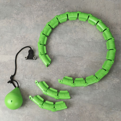 Обруч статический Woohooo Saturn с утяжелителем / 24 секции 115см / зеленый / уп24 - Галеонтрейд фото 4