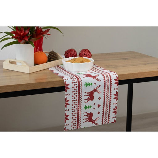 Дорожка на стол Доляна «Новый год», 180×30 см, белая