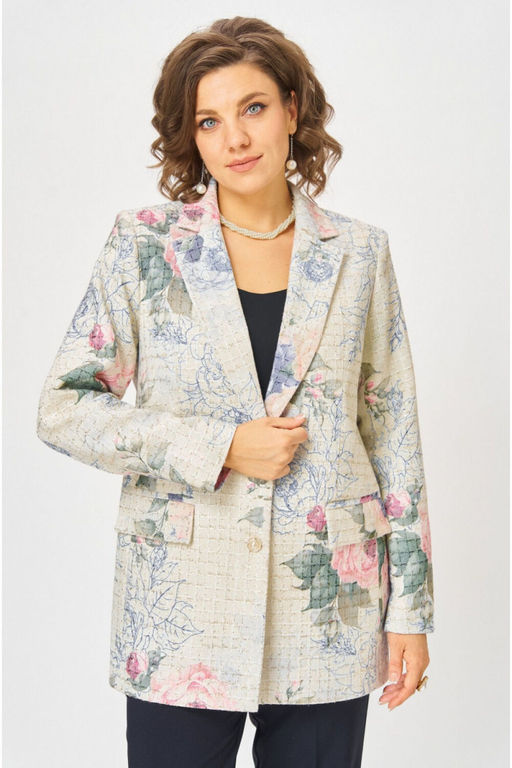 Жакет БелЭльСтиль 762 молочный твид фото 8