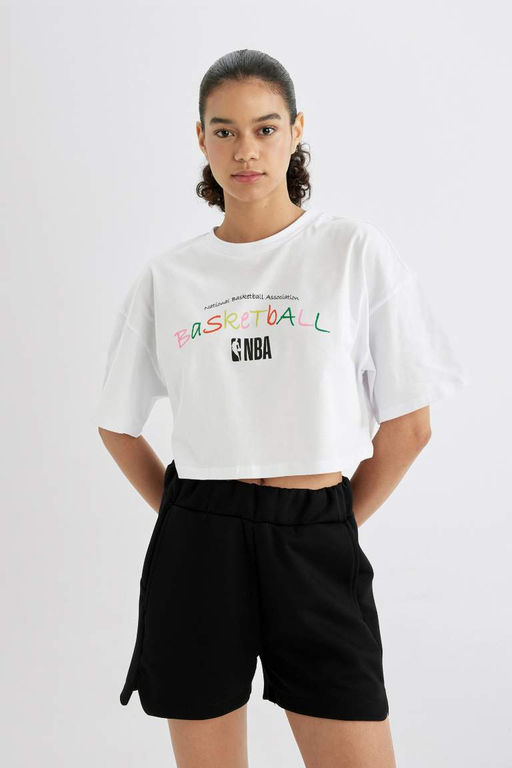 DeFactoFit Футболка Oversize с круглым вырезом и короткими рукавами NBA Wordmark