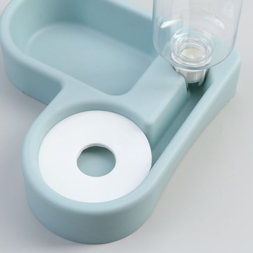 Миска двойная с автопоилкой (съёмная бутылка) 28 х 23 х 20,5 см, голубая - Пижон фото 4