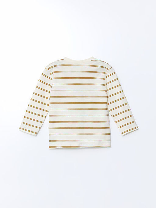 Bisiklet Yaka ?izgili Erkek Bebek Ti??rt