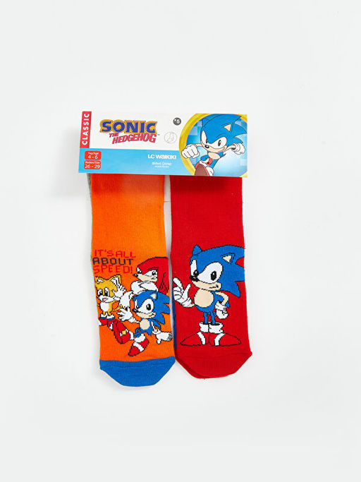 Sonic Desenli Erkek ?ocuk Soket ?orap 5li