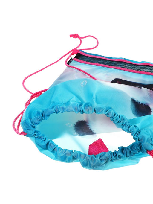 Мешок для обуви deVENTE на шнурке, с сеткой, принтом, размер 47×1×40 см, голубой